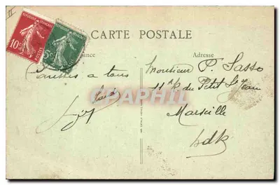 Le Puy (Haute-Loire) — Vista geral tirada da estrada de Saugues — B. F., Paris — Verso