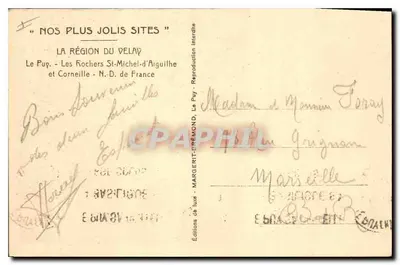 Le Puy - Basílica colossale sobre rocha - Edições de luxo Margerit-Prémont — Verso
