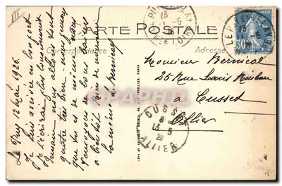 Le Puy — De Beeld van Lafayette en de Toren Panessac — E.L. — Achterkant