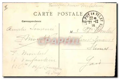 Le Puy (Hte-Loire) — O Rocher d'Aiguilhe, O Rocher Corneille e a Catedral — B.F., PARIS — Verso