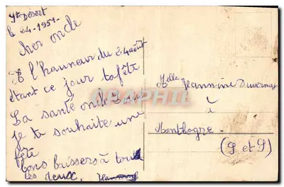 Arranjo de pêssegos — Boa Festa — Carta postal — Verso
