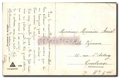 Paisaż wiejski z domem i jeziorem — Lepogravure n°1036 — Rewers