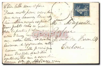 Zimowy krajobraz z kościołem — Wesołych Świąt Bożego Narodzenia 1902 — wydawca nieznany — Rewers