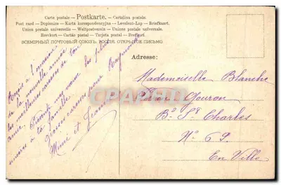 Kobieta w niebieskim stroju i pies — A.Z.M.B. N° 659 — A.Z.M.B. — Rewers
