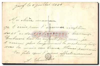 Triumf Młodości — artystyczna rzeźba — wydawca AX Paris, n° 861 — Rewers
