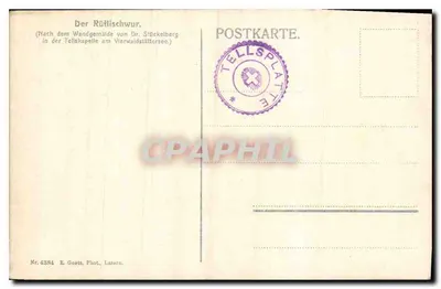 El juramento del Rütli — después del cuadro del Dr. Stüchelberg — editor E. Goetz, Lunern, n° 4984 — Reverso