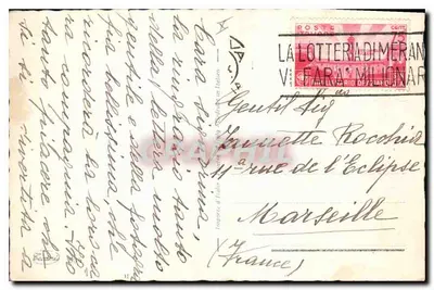 Roses and Cross — Italian postcard — publisher unknown — Back