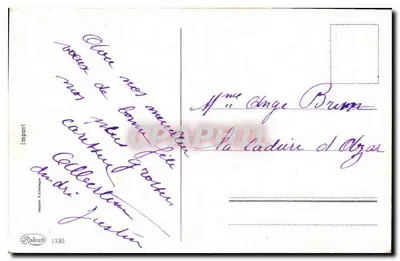 Arranjo de anêmonas — Boa festa — Impressão Rochat, n°1335 — Verso