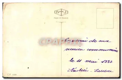 Jesu e a Criança — Santa Família — B+T+J, n° C.P. 099 — Verso