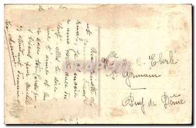 Bukiet rododendronów — w szklanej butelce — wydawca nieznany — Rewers
