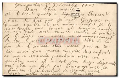 Mata de violetas e galhos de carvalho — Boa Ano — Grimaudière — Verso