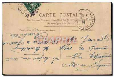 Casal — cena de trem — editor E. Mille, n° 4453 — Verso