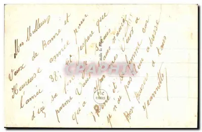 Bom Ano — decoração de rosas e paisagem invernal — P.C. PARIS n°4328 — Verso