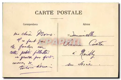 A Anunciação — Redução de um dos 70 quadros do Catéchisme em imagens — Bonne Presse, 5, rue Bayard, Paris — Verso