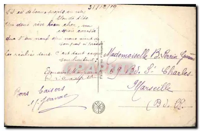 Kobieta przy brzegu lasowego ścieżka — Szczęśliwy Nowy Rok — Noyer 2973 — Rewers