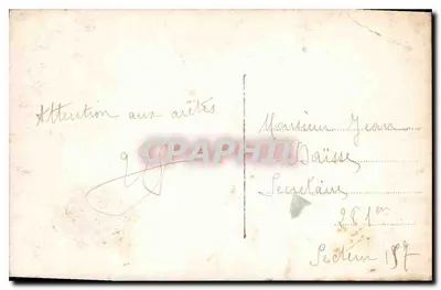 Dos niños sobre un pez — tarjeta postal del año 1907 — editor no identificado — Reverso