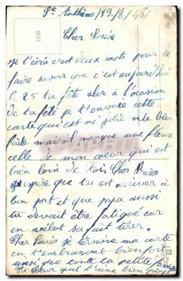 Arranjo de rosas — Boa festa — cartão postal de felicitações — Verso