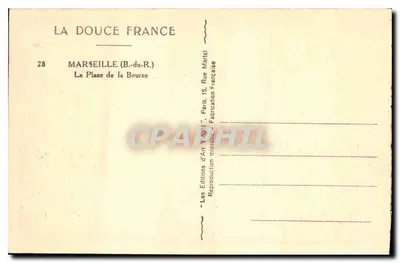 Place de la Bourse — Marsylia — Wydawnictwo Sztuki Y. 1904 — Rewers
