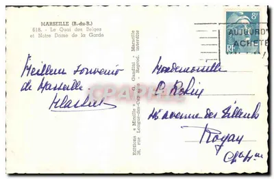 Marseille — Het Quai des Belges en Notre Dame de la Garde — Edities « Mireille » — Achterkant