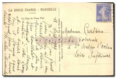 Marseille — Vieux Port — Wydawnictwo artystyczne YVON — Rewers