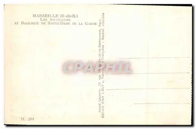 Marsiglia (B.du-R.) — Le ascensori e basilica di Notre-Dame de la Garde — Edizioni d'Arte GUY — Verso