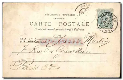 Marseille - Het Kasteel van If — Fototypie E. Lacour, 19, rue Thubaneau, n°64 — Achterkant