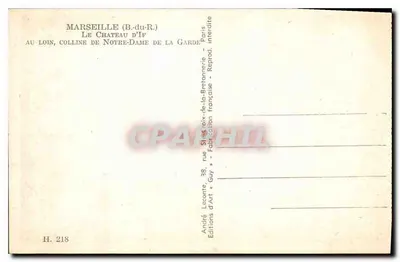 O Castelo d'If — Marselha (B.-du-R.) — Edições d'Art « Guy » — Verso