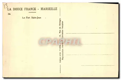 De Fort Saint-Jean — Marseille — Uitgave Yvon, Parijs — Achterkant