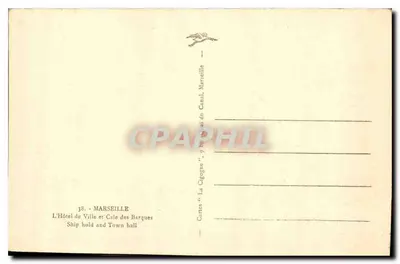 Marselha — O Hotel de Ville e Cale des Barques — Cartes 'La Cigogne', n°38 — Verso
