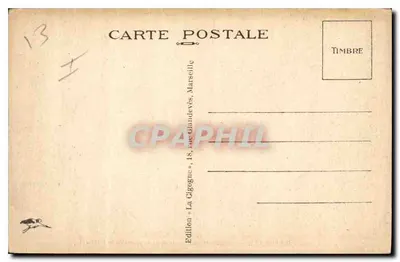 Marsiglia — La partenza di una nave postale e il Faro della Désirade — Edizione La Cigogne, Marsiglia — Verso