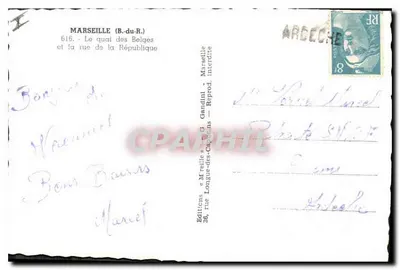 Marseille — O cais dos Belgas e a rua da República — Mireille — Verso