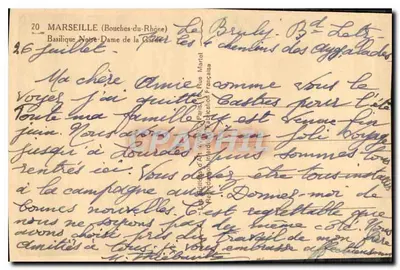 Basilica di Notre-Dame de la Garde — Marsiglia — editore J. VON — Verso