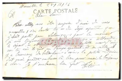 Marseille - Katedra — widok na katedrę św. Marii z nabrzeżami i otaczającymi budynkami — Rewers