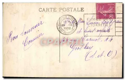 Marseille - Most Przeciwprądowy — widok portu z kranami portowymi — wydawca nieznany — Rewers