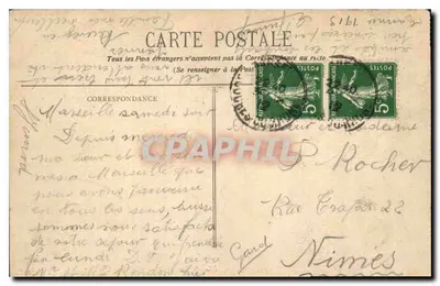 Marseille — Rue de la République i Quai du Port — BR - 1550 — Rewers