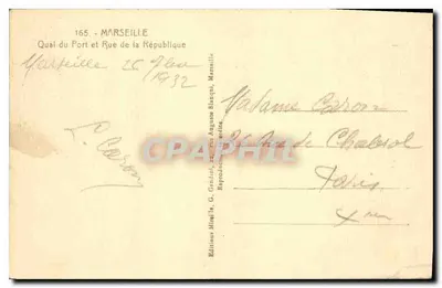 Marseille — Calçada do Porto e Rua da República — Mureille — Verso