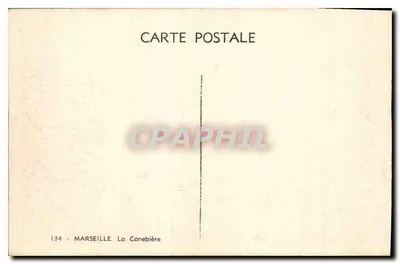 Marseille - La Canebière — widok ulicy z tramwajem i pieszymi — wydawca nieznany, nr 134 — Rewers