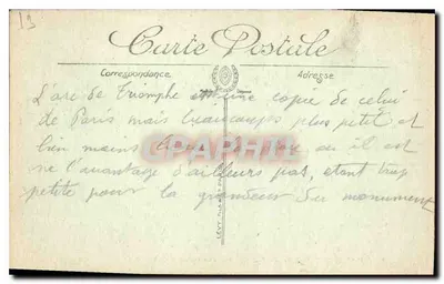 Marseille — De Triumphale Boog opgericht tot eer van de Republiek — LL Selecta — Achterkant