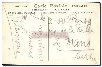 Marseille — Bazylika Najświętszej Maryi Panny Garde, widok z mostu ascensores — N.D. Fot. — Rewers