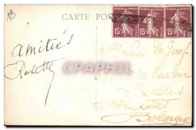 MARSEILLE Rue Gannebière — widok ulicy z tramwajem i samochodami — wydawca nieznany — Rewers
