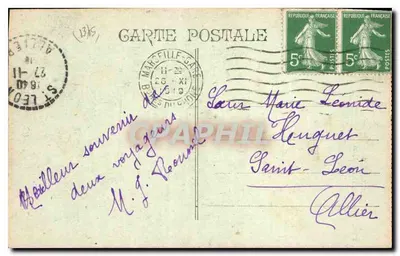 Marseille — Fontaine Cantini — P. B. — Verso
