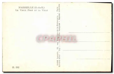 Marseille (B.-du-R.) — O Velho Ponte e a Cidade — Editor André Leconte, Paris — Verso
