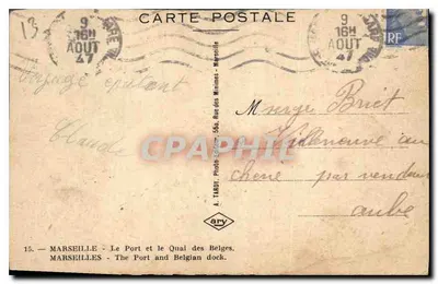 Marseille — Port i Quai des Belges — A. Tardy — Rewers