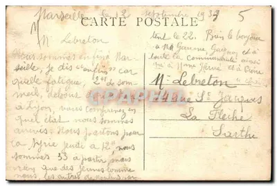 Marseille (20) — Het Haven, in de verte, de Kade van de Belgen — A.T. — Achterkant