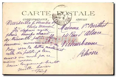 Marselha à Noite — Um Canto do Velho Port e N.-D. da Guarda — Editor não visível — Verso