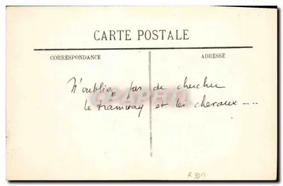 MARSEILLE - A Place Castellane — Obélisque central e trams — editor anônimo, n° 27 — Verso