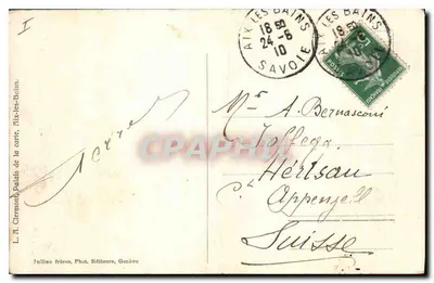 Aix-les-Bains — Grand Cercle — Julilleu frères, Genève, n° 6732 — Rewers