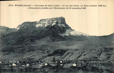Myans (Savoie) — Panorama de Saint-André — Lago dos Padres — Mont Granier (1938 m.)