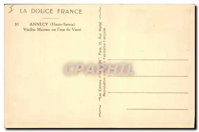 Stare domy nad wodą Vassé — Annecy (Haute-Savoie) — Les Éditions d'Annecy — Rewers