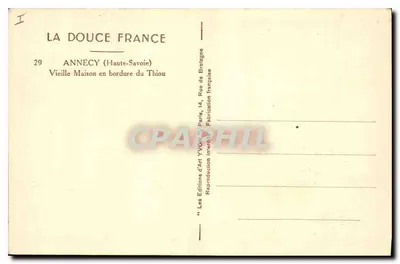 Annecy (Alta Savoia) — Vecchia casa in riva al Thiou — Les Éditions d'Art Yvon, Parigi — Verso